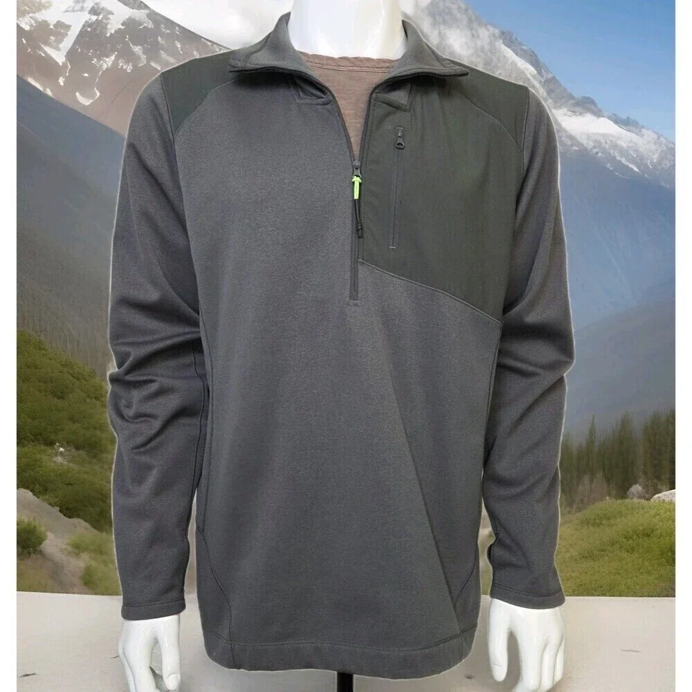 THE NORTH FACE Flash Dry XD 1/2 Zip Pullover Fleece Gray Jacket Men's L SEE DESC